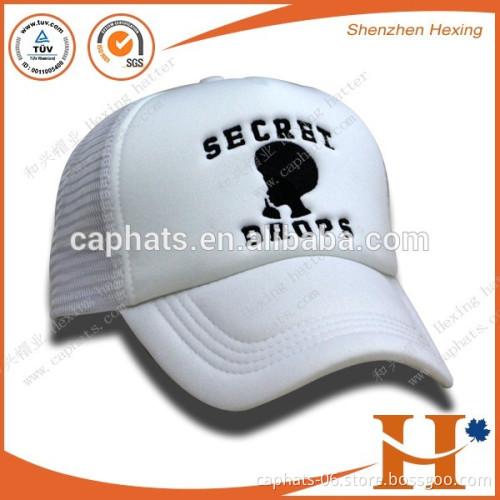 Promotional White Trucker Mesh Cap / Fashion Foam Truck Mesh Hat